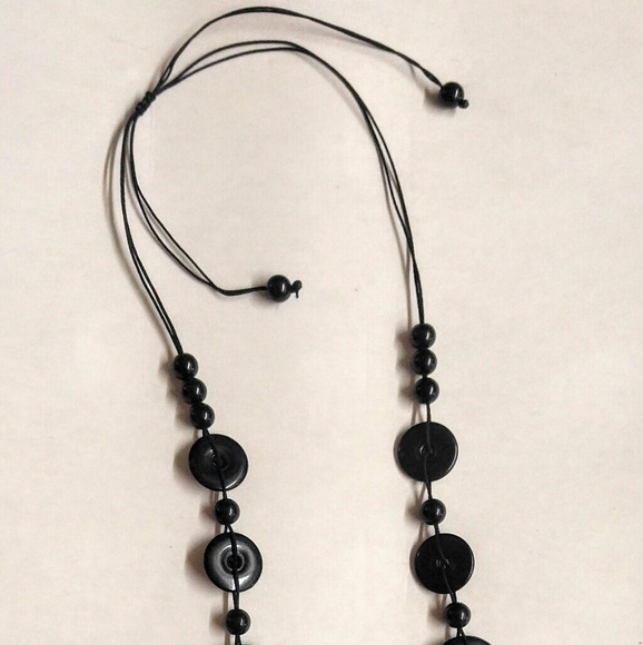 FUN BLACK RINGS Adjustable Vintage Necklace - Picture 3 of 3